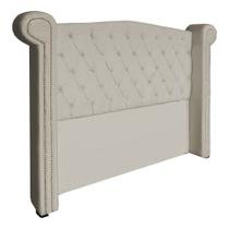 Cabeceira Estofada Sienna Para Cama Box King 195 Cm Suede Bege - LM DECOR