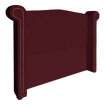 Cabeceira Estofada Sienna Para Cama Box King 195 Cm Suede Vermelho Bordo - DL DECOR