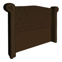 Cabeceira Estofada Sienna Para Cama Box Queen 160 Cm Suede Marrom - DL DECOR