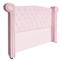 Cabeceira Estofada Sienna Para Cama Box Solteiro 90 Cm Corano Rosa Bebe - LM DECOR