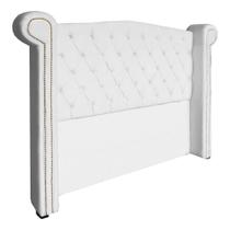 Cabeceira Estofada Sienna Para Cama Box Solteiro 90 Cm Suede Branco - DL DECOR