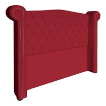 Cabeceira Estofada Sienna Para Cama Box Solteiro 90 Cm Suede Vermelho - LM DECOR