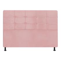 Cabeceira Estofada Slim 160 cm Queen Size Quarto para Cama Box Suede Rose - Damaffê Móveis