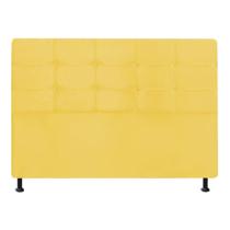 Cabeceira Estofada Slim 90 cm Solteiro Quarto para Cama Box Suede Amarelo - Damaffê Móveis