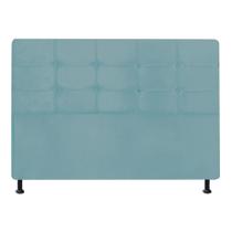 Cabeceira Estofada Slim 90 cm Solteiro Quarto para Cama Box Suede Azul Turquesa - Damaffê Móveis