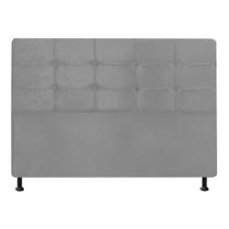 Cabeceira Estofada Slim 90 cm Solteiro Quarto para Cama Box Suede Cinza - Damaffê Móveis
