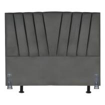 Cabeceira Estofada Solteirão 100 Cm Ludmilla Em Linho E Frame Cinza Escuro