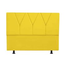 Cabeceira Estofada Solteiro 90CM Jade material sintético Amarelo - D A DECOR