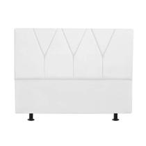 Cabeceira Estofada Solteiro 90CM Jade material sintético Branco - D A DECOR