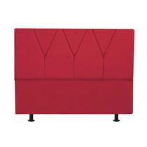 Cabeceira Estofada Solteiro 90CM Jade material sintético Vermelho - D A DECOR