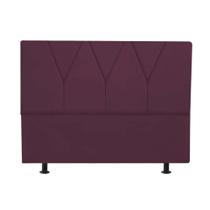 Cabeceira Estofada Solteiro 90CM Jade Suede Bordo - D A DECOR