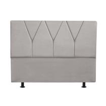 Cabeceira Estofada Solteiro 90CM Jade Suede Cinza Claro - D A DECOR