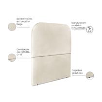 Cabeceira Estofada Solteiro Alana 90cm material sintético Bege