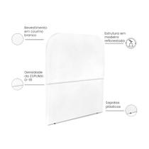 Cabeceira Estofada Solteiro Alana 90cm material sintético Branco