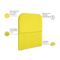 Cabeceira Estofada Solteiro Alana 90cm Suede Amarelo