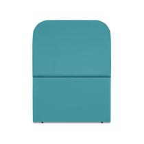 Cabeceira Estofada Solteiro Alana 90cm Suede Azul Turquesa