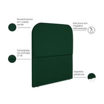 Cabeceira Estofada Solteiro Alana 90cm Suede Verde