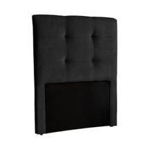 Cabeceira Estofada Solteiro Alice Nature Veludo Preto 88x136