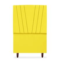 Cabeceira Estofada Solteiro Belgica 90cm Suede Amarelo