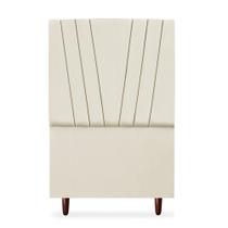 Cabeceira Estofada Solteiro Belgica 90cm Suede Bege