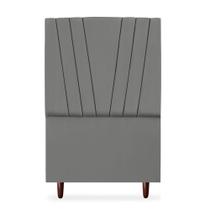 Cabeceira Estofada Solteiro Belgica 90cm Suede Cinza Cabeceira Estofada Solteiro Belgica 90cm Suede Cinza