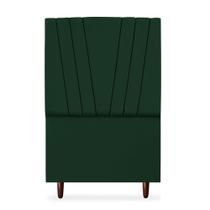 Cabeceira Estofada Solteiro Belgica 90cm Suede Verde