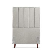 Cabeceira Estofada Solteiro Carla 90 cm Linho Cinza com Frames