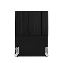 Cabeceira Estofada Solteiro Carla 90 cm material sintético Preto Cabeceira Estofada Solteiro Carla 90 cm material sintético Preto
