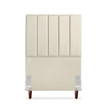 Cabeceira Estofada Solteiro Carla 90cm material sintético Bege