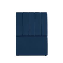Cabeceira Estofada Solteiro Carla 90cm Suede Azul Marinho
