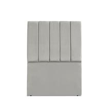 Cabeceira Estofada Solteiro Carla 90cm Suede Cinza Claro