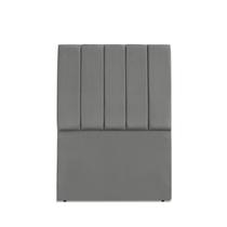 Cabeceira Estofada Solteiro Carla 90cm Suede Cinza