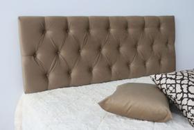 Cabeceira Estofada Solteiro Com Botões 90x1.17cm Cappuccino