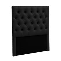 Cabeceira Estofada Solteiro Luna Nature Preto 88x136