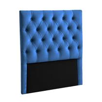 Cabeceira Estofada Solteiro Luna Nature Veludo Azul 88x136 Cabeceira Estofada Solteiro Luna Nature Veludo Azul 88x136