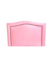 Cabeceira Estofada Solteiro Luxocurva Veludo Rosa Tacha Fumê