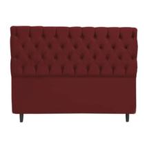 Cabeceira Estofada Solteiro SRJ Suede Cor Bordo 90 cm