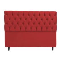 Cabeceira Estofada Solteiro SRJ Suede Cor Vermelho 90 cm