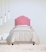 Cabeceira Estofada Solteiro Veludo Rosê Com Tachas Prata Cabeceira Estofada Solteiro Veludo Rosê Com Tachas Prata