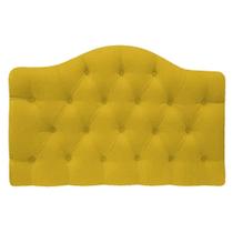 Cabeceira Estofada Suspensa Imperatriz 140 cm Casal Suede Amarelo - Amarena Móveis