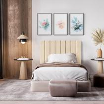 Cabeceira Estofada Suspensa Palito para Cama de Solteiro 90 cm - Para Quarto - Diversas Cores