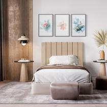 Cabeceira estofada suspensa para cama box solteiro - 90 cm - formato palito