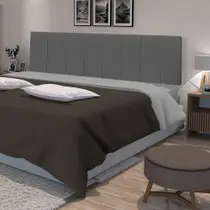 Cabeceira Estofada Suspensa para Cama King 195 CM - Cinza material sintético