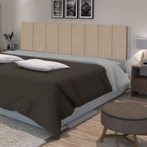 Cabeceira Estofada Suspensa para Cama King 195 CM - Palha Linho