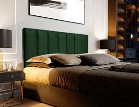 Cabeceira Estofada Suspensa para Cama Queen 1,60 Metros - Verde Musgo Suede