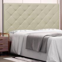 Cabeceira Estofada Tânia Casal no Box MDF material sintético Bege Abmaza
