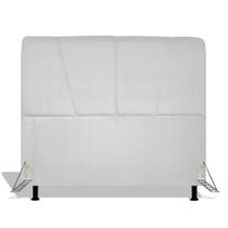 Cabeceira Estofada Topázio 140 cm Para Cama Box Quarto Casal Luxo MV Estofados Sintético Branco