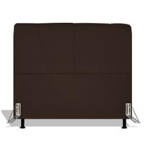 Cabeceira Estofada Topázio 140 cm Para Cama Box Quarto Casal Luxo MV Estofados Suede Marrom