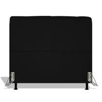 Cabeceira Estofada Topázio 140 cm Para Cama Box Quarto Casal Luxo MV Estofados Suede Preto