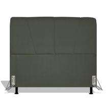 Cabeceira Estofada Topázio 140 cm Para Cama Box Quarto Casal Luxo Suede Cinza